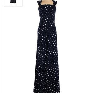 Eliza J Navy + White Polka Dot Jumpsuit